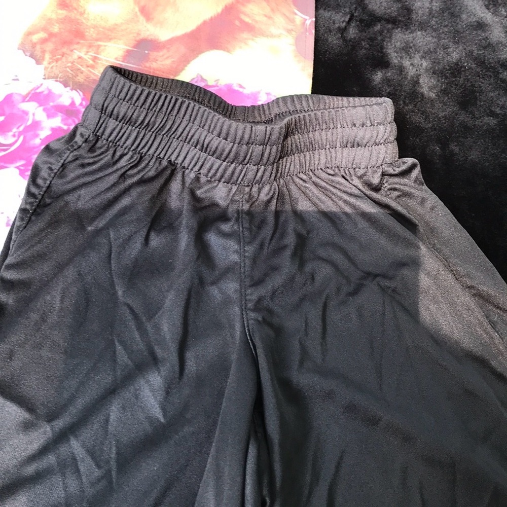 Admiral Black Elastic Drawstring Athletic Shorts Active Wear Boys Youth Small YS